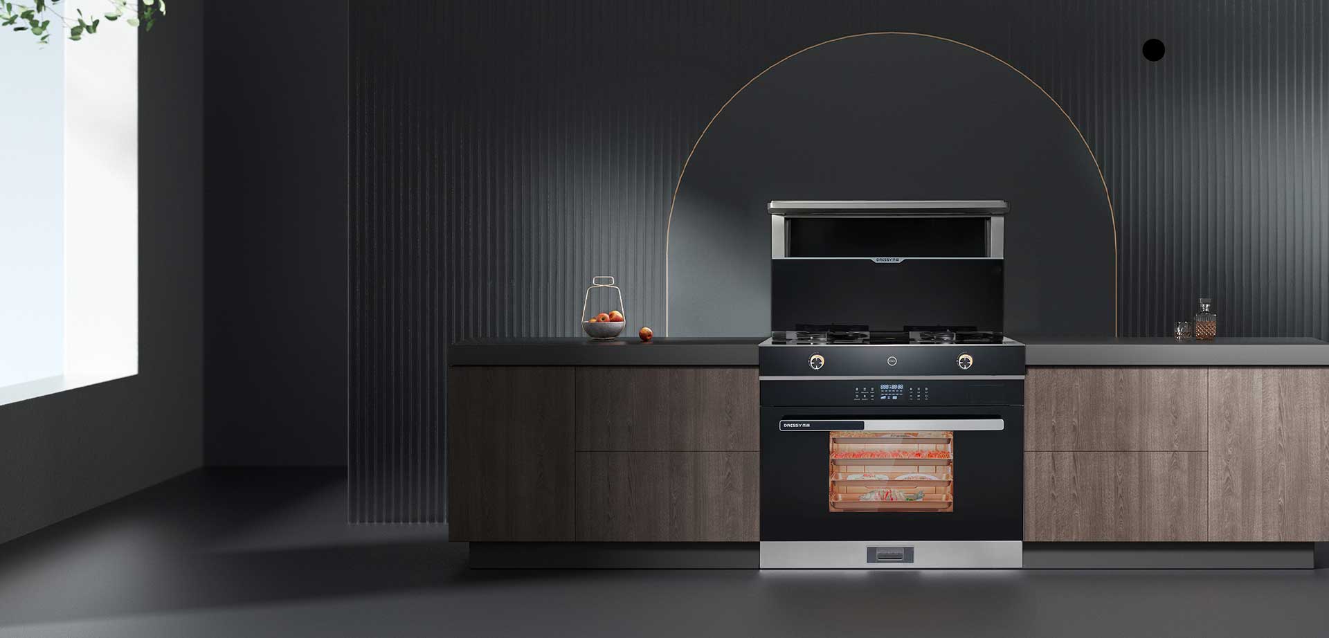 How can a Wall Mounted Kitchen Range Hood quickly inhale and remove the fumes and odors generated during cooking?