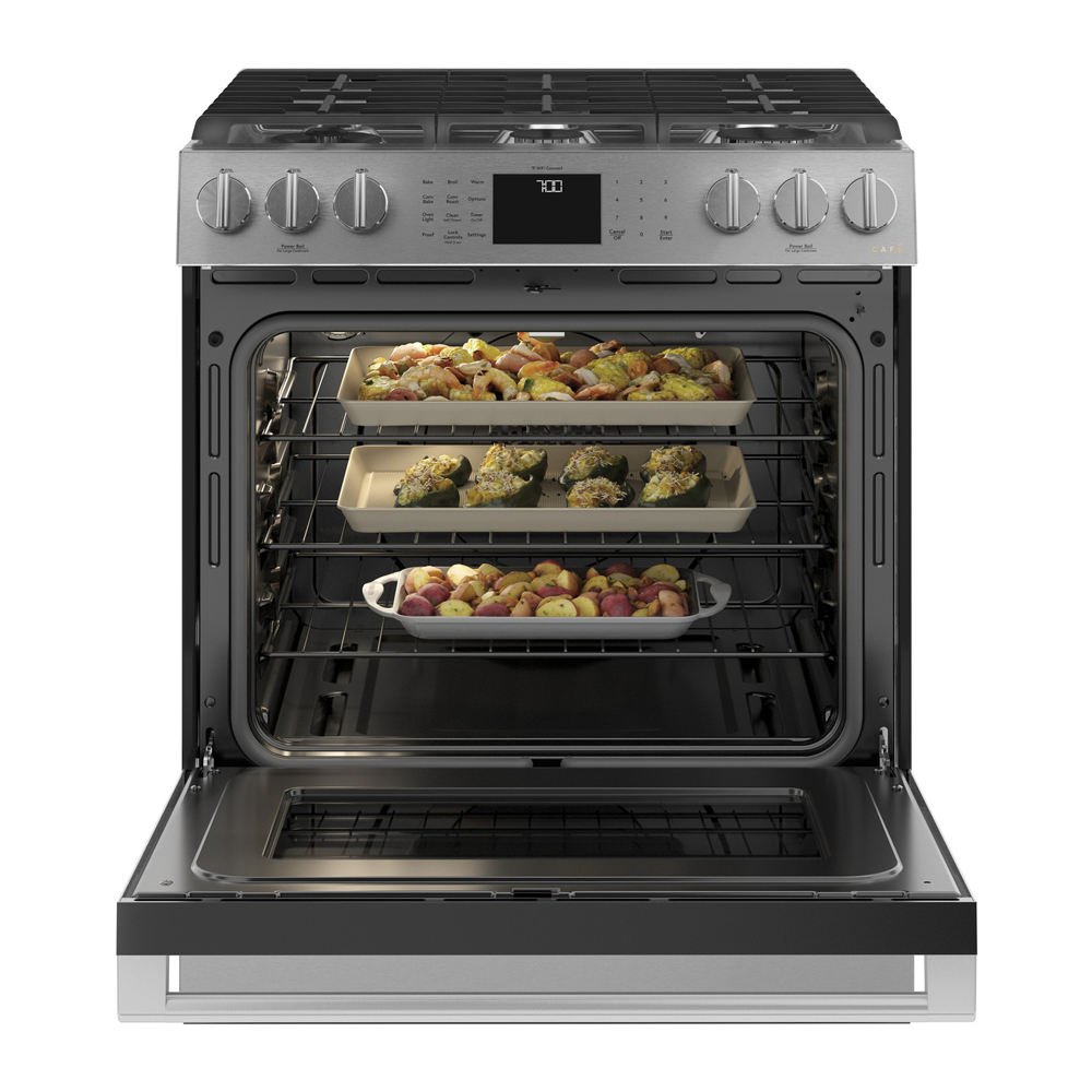 Kitchen Digital Timer Control 6 Burner Cooker with Oven Grill Gas Range