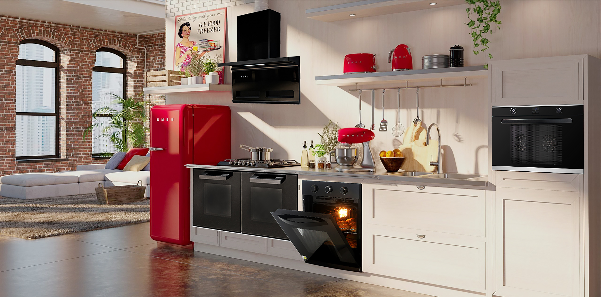 How does the energy efficiency of a gas range compare to that of an electric range?